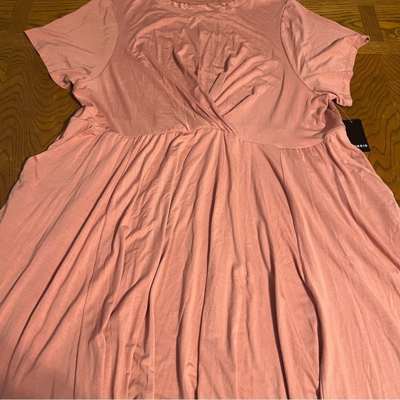 NEW Torrid At The Knee Super Soft Drape Front Skater Dress in Desert Sand Sz 4X - Picture 5 of 16